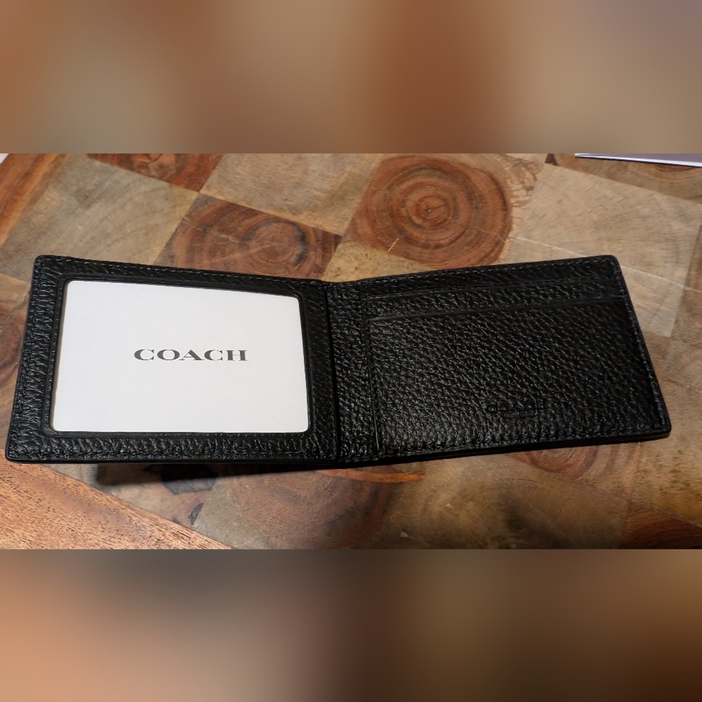 Coach Pebbled Leather Compact Billfold Wallet Nwt ❤️ - Picture 4 of 7